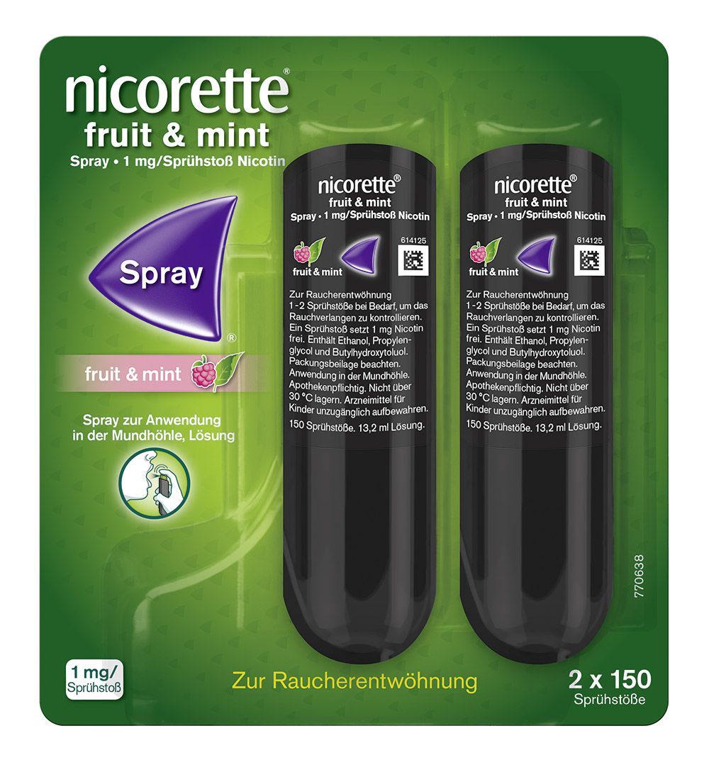NICORETTE Fruit &amp; Mint Spray 1 mg/Sprühstoß